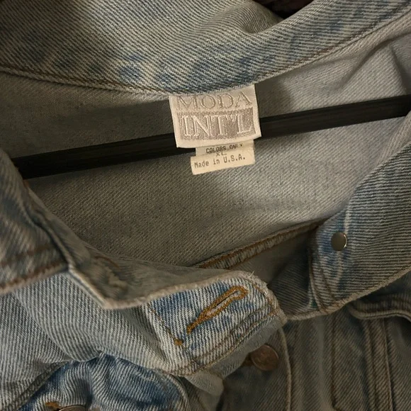 Vintage Moda International, Victoria's Secret Denim Jean Jacket Coat Cropped - Picture 2 of 4